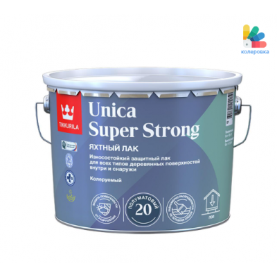 Tikkurila Unica Super 20 Износостойкий уретано-алкидный лак для деревянных поверхностей полуматовый (9л)